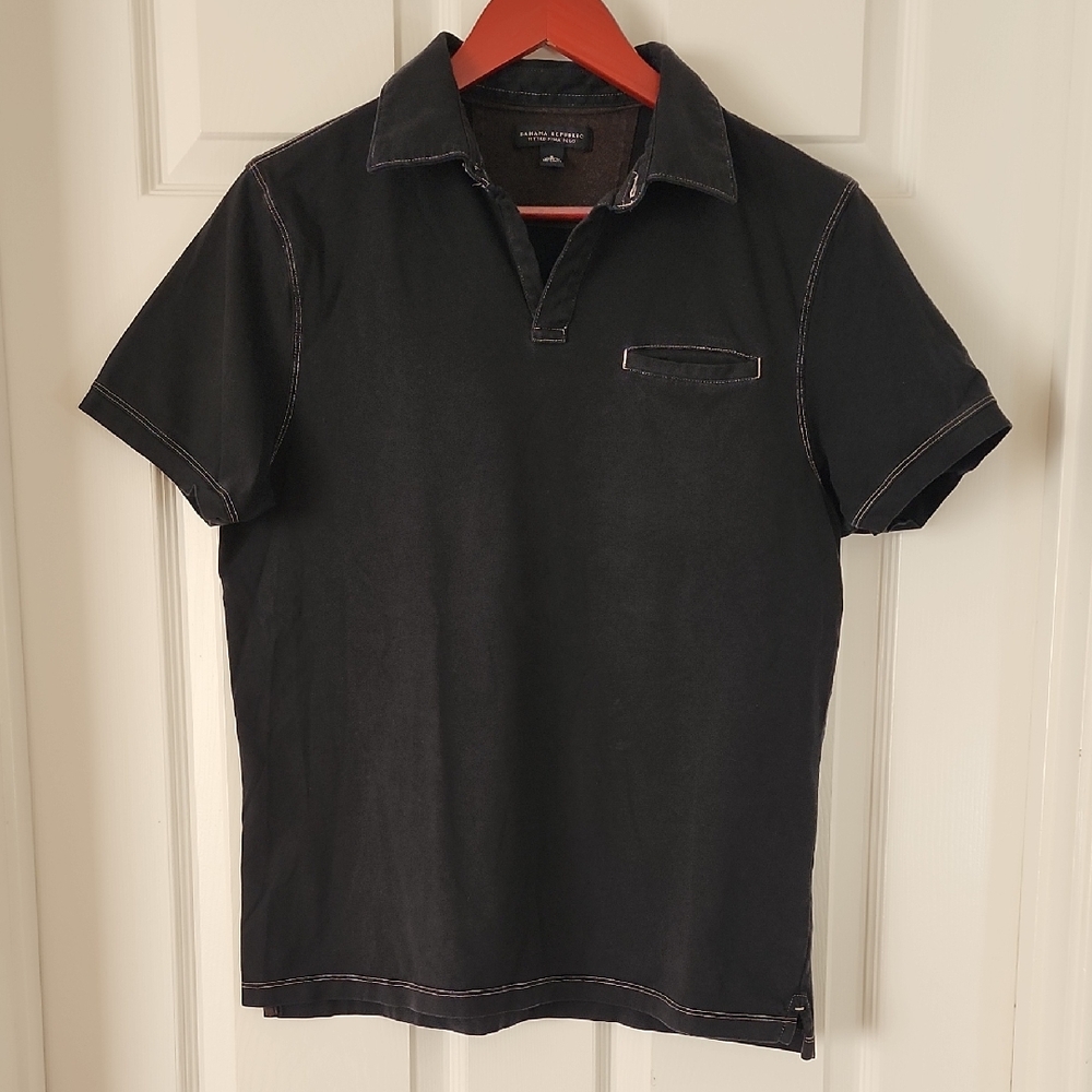 Banana Republic Black Fitted Pima Polo Shirt - Size S, Modern, Smart Casual